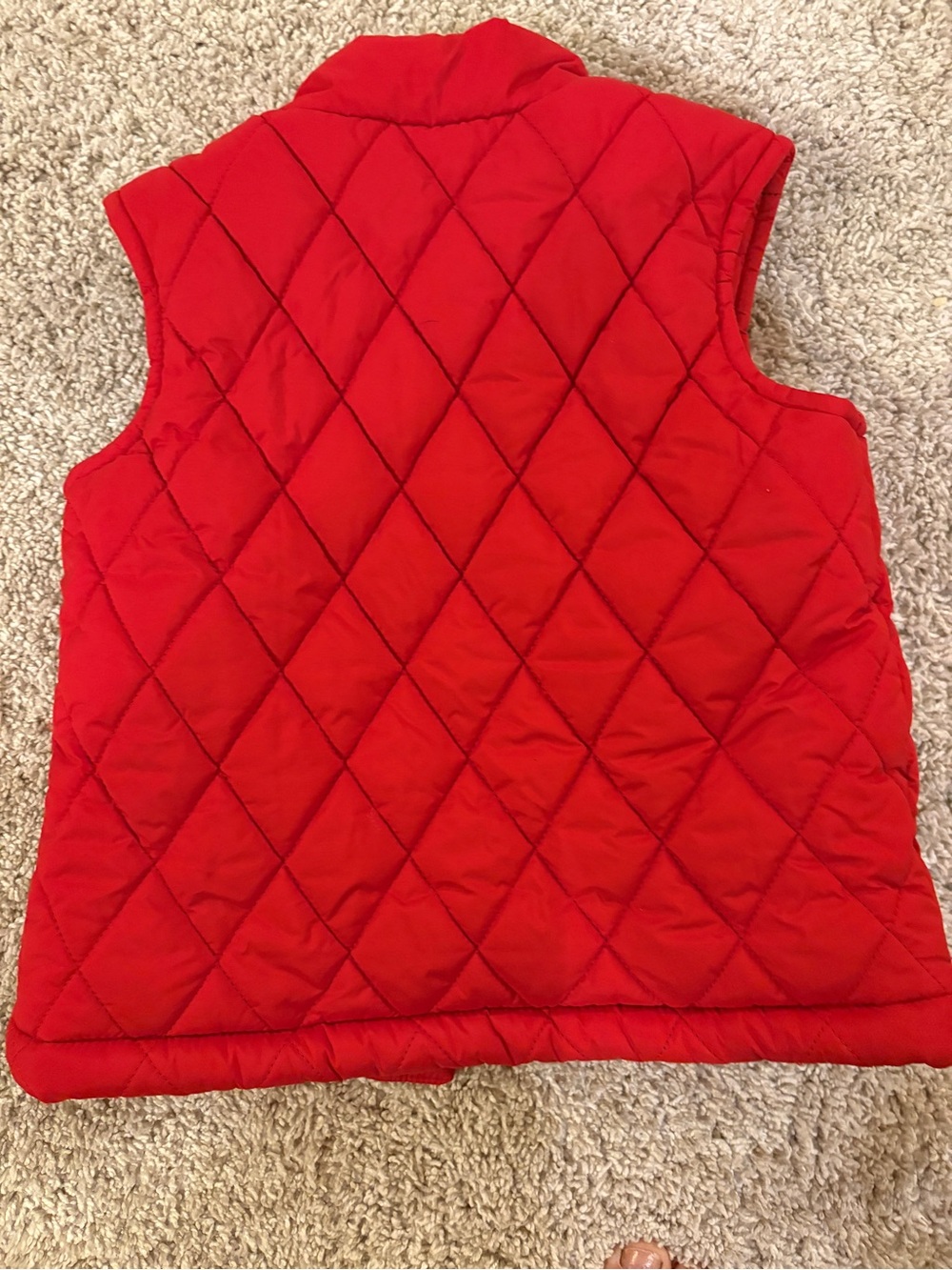 Janie and Jack Red Quilted Puffer Vest with Navy Lining - Picture 4 of 4